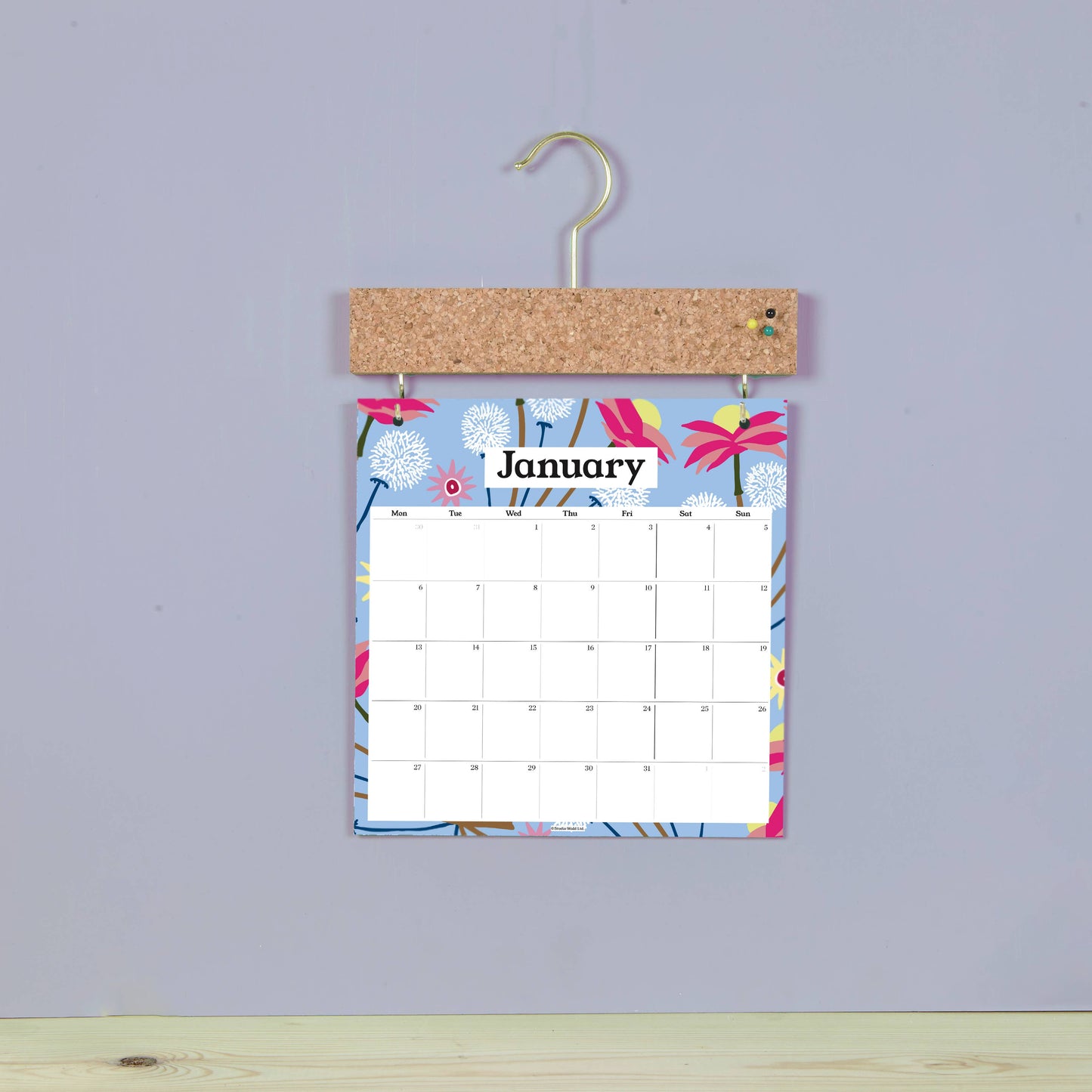 2026 Pinboard Calendar -  'Dried'