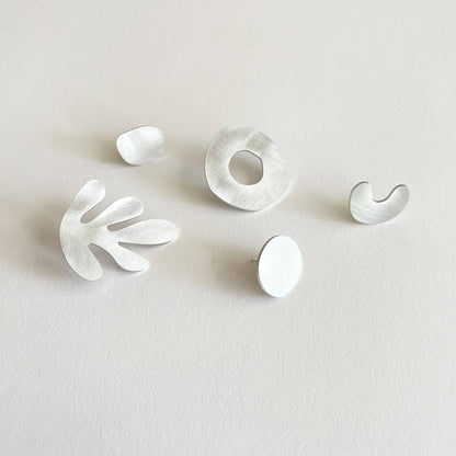 Silver Aluminium Seaweed Earring Set