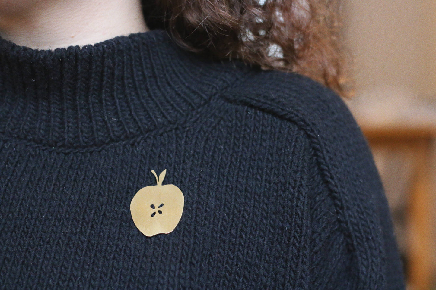 Solid Brass Brooch Pin - The Orchard (Apple)
