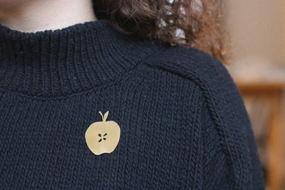 Solid Brass Brooch Pin - The Orchard (Apple)