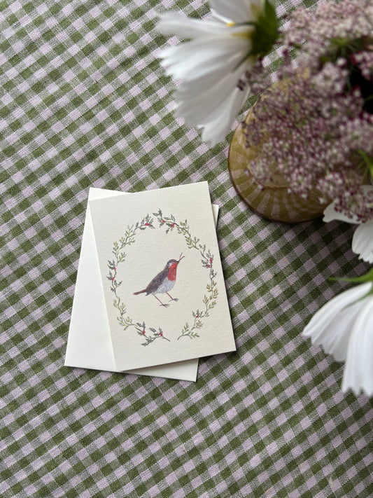Robin mini Christmas card