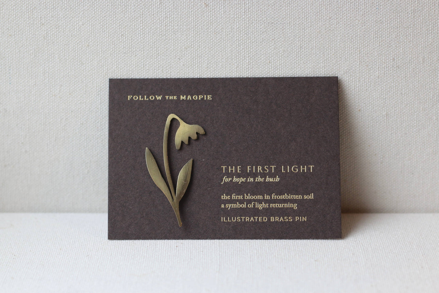Solid Brass Brooch Pin - The First Light (Snowdrop)