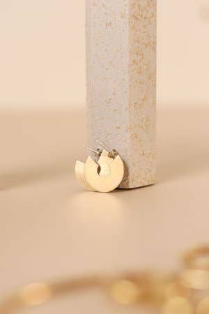 Astrid Brass and Silver Flat Hoop Earrings