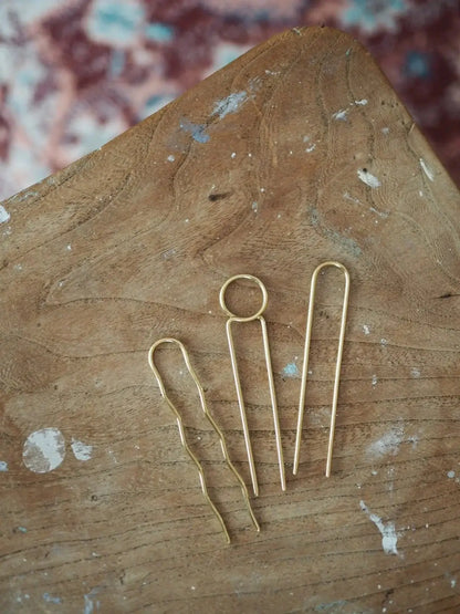 Mini-Pins Brass Hairpin Set of 3