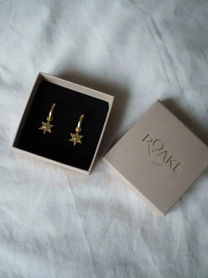 Fallen Star Gold Charm Earrings