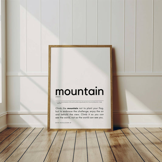 Mountain Definition Quote Print: A4