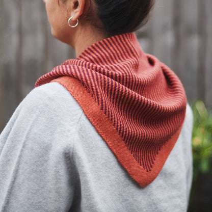 Orange/Plum Fine Stripe Lambswool Triangle Scarf