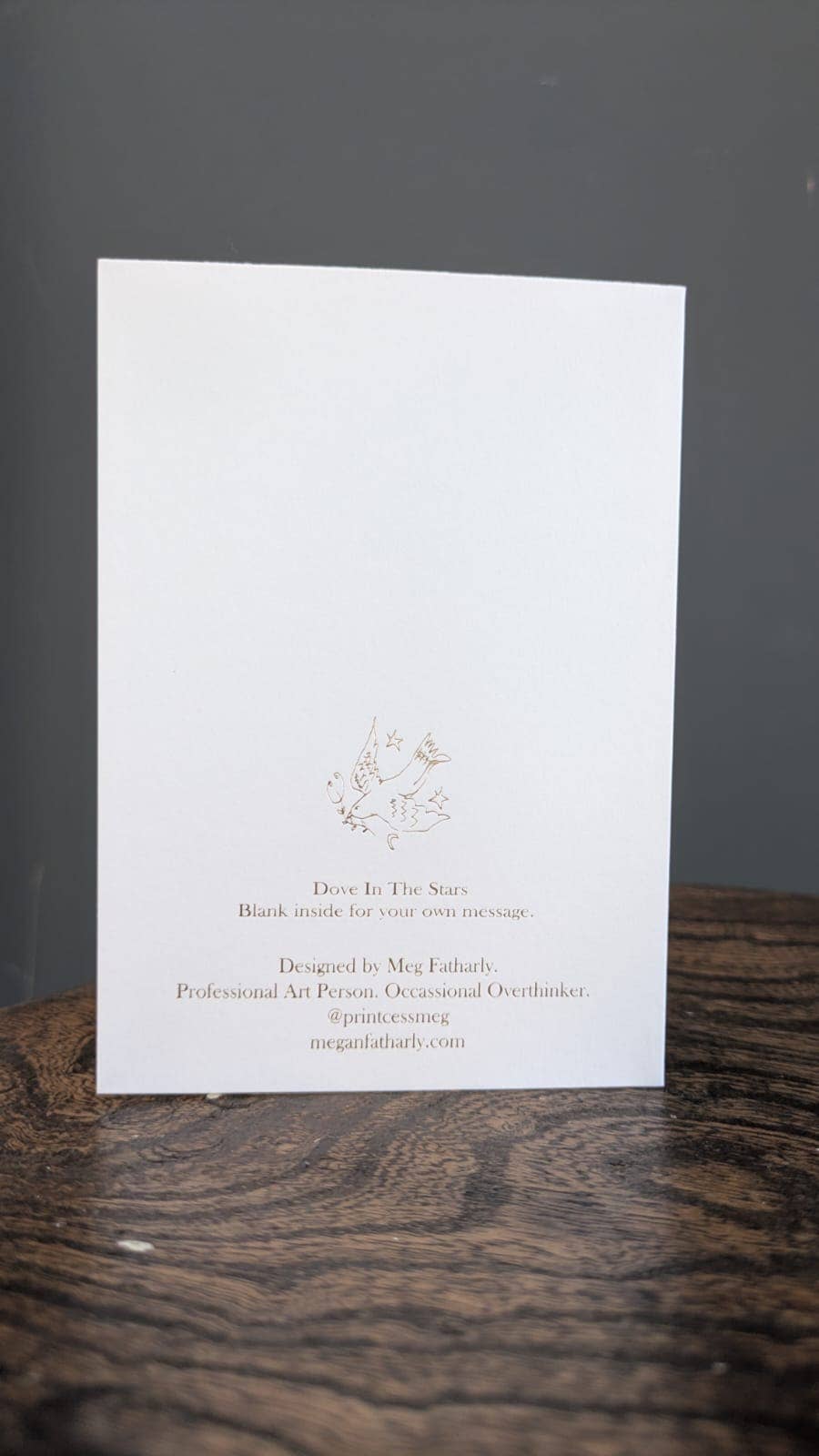 Dove Keepsake Card | Gold Embossed Art Card