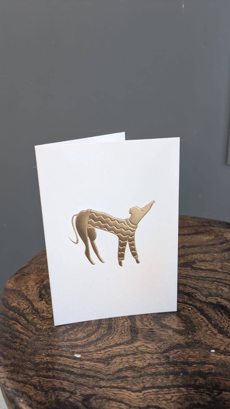Dog in a Jumper Keepsake Card | Gold Embossed Art Card