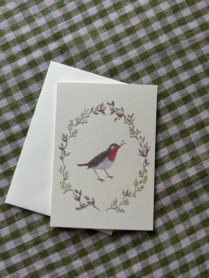 Robin mini Christmas card