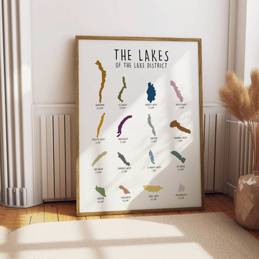 Lakes of the Lake District Print: A4