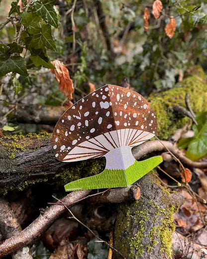 Brown Mushroom Shaped Greeting Card