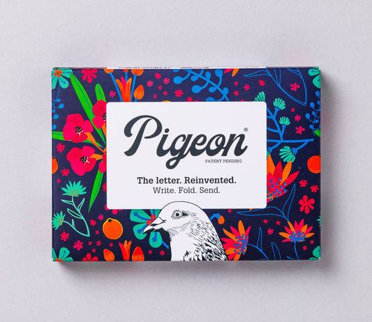 Midnight Garden Pigeon, Floral Folding Letter Set - Pack of 6