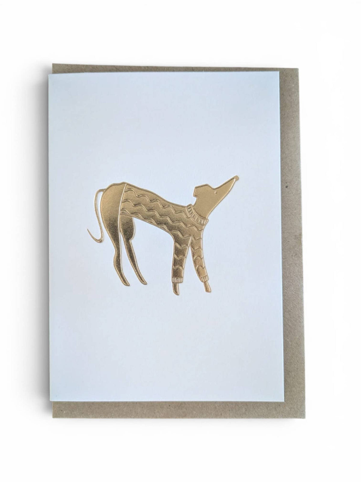 Dog in a Jumper Keepsake Card | Gold Embossed Art Card