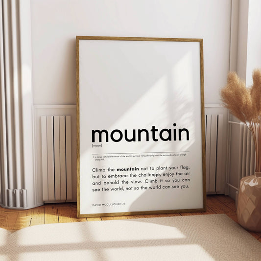 Mountain Definition Quote Print: A4