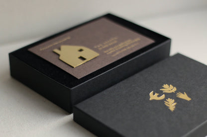Solid Brass Brooch Pin - The Hearth (House)