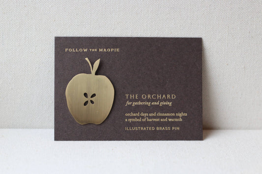 Solid Brass Brooch Pin - The Orchard (Apple)