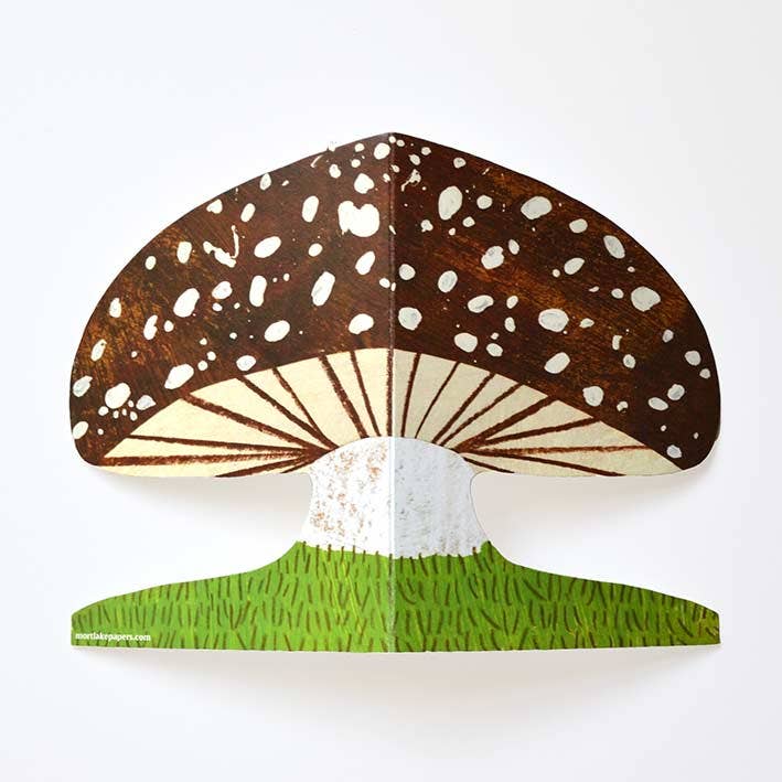 Brown Mushroom Shaped Greeting Card
