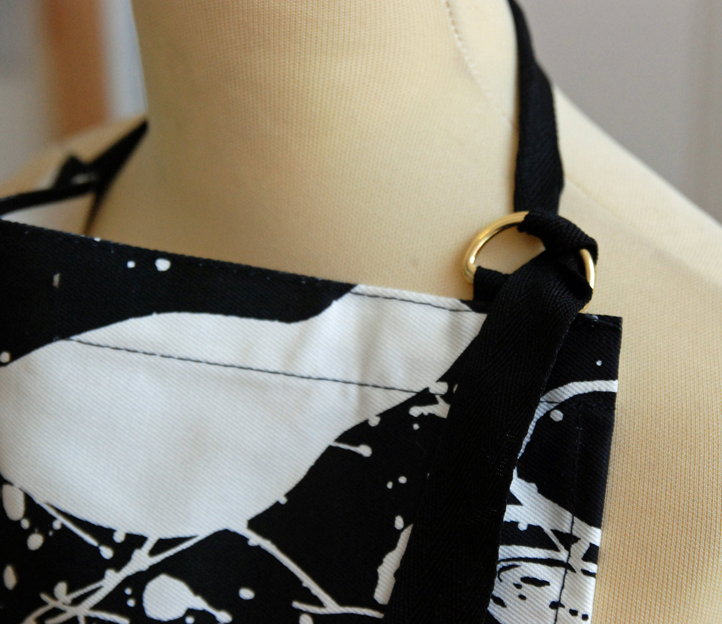 Black and White Birds Cotton Apron