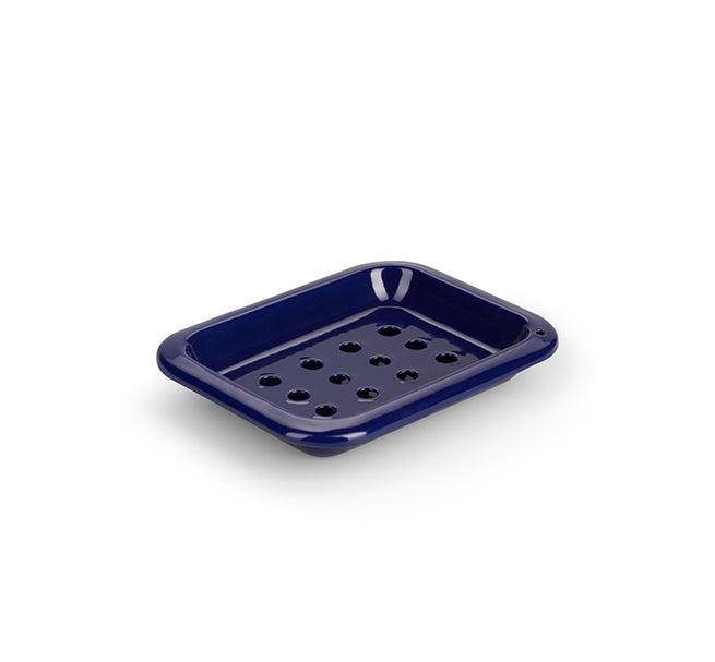 Enamel Soap Dish In Midnight Blue