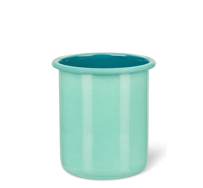 Medium Enamel Utensil Holder In Eau De Nil / Petrol Blue