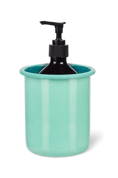 Medium Enamel Utensil Holder In Eau De Nil / Petrol Blue