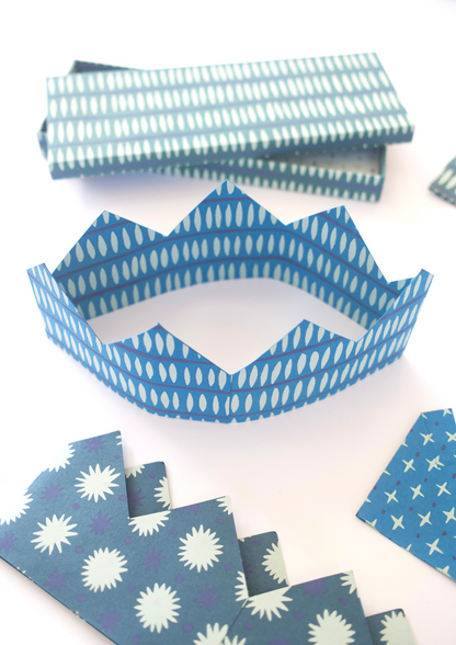 Blue Paper Crowns Box