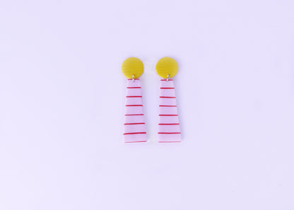 Breton Bright Pink Earrings - Long