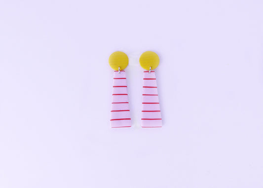 Breton Bright Pink Earrings - Long
