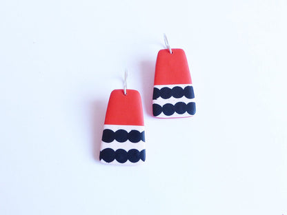 Graphic Earrings Two Tone - Short