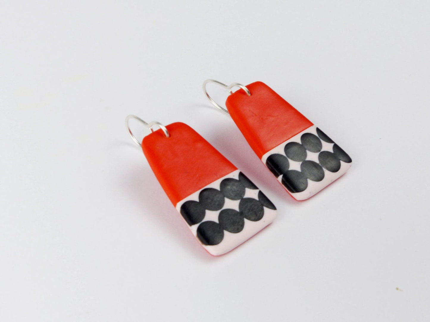 Graphic Earrings Two Tone - Short