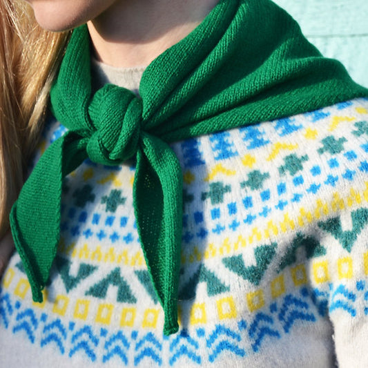 Lambswool Neckerchief in Grass Green