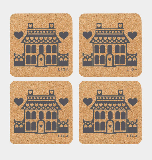 Hornsea Cork Coasters - House