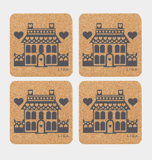 Hornsea Cork Coasters - House