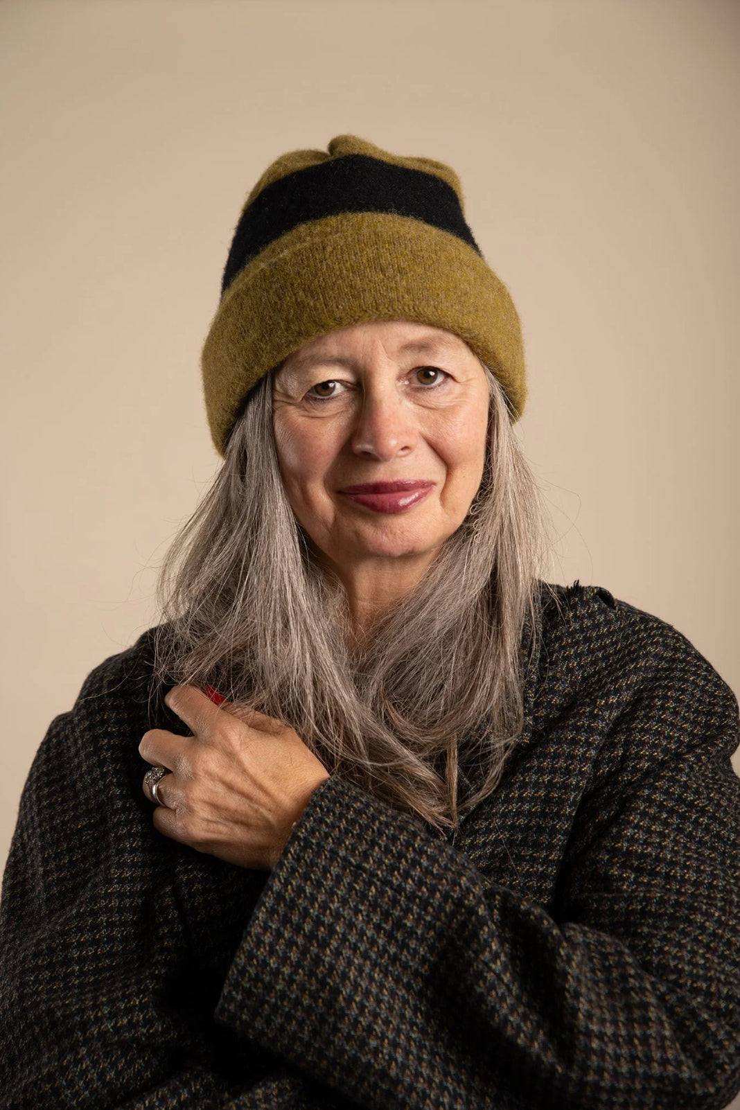 Stripe Hat in Asparagus and Black