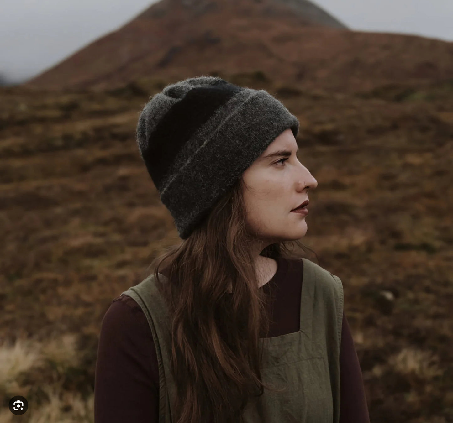 Stripe Hat in Black and Grey
