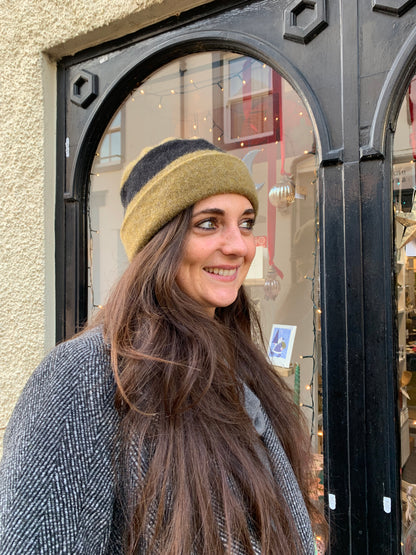 Stripe Hat in Asparagus and Black