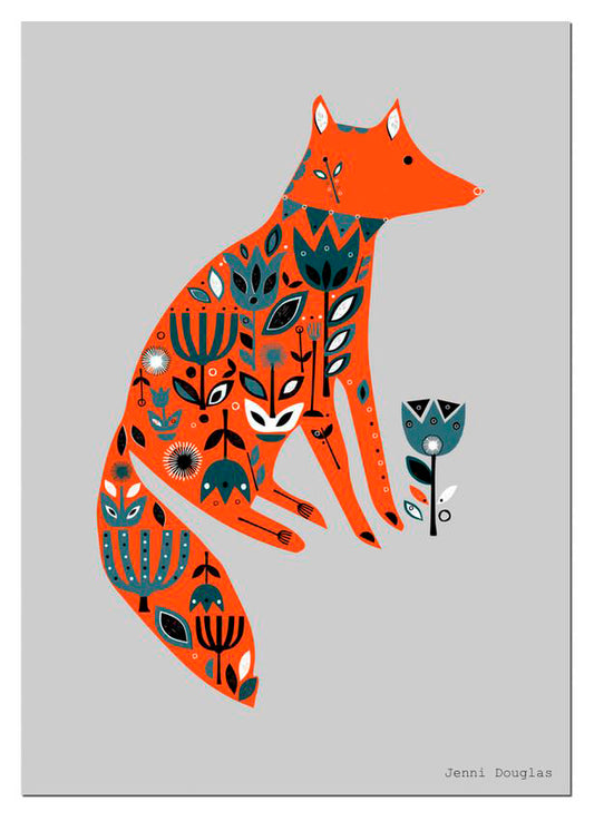 Fox Garden Limited Edition Giclee A4 Art Print