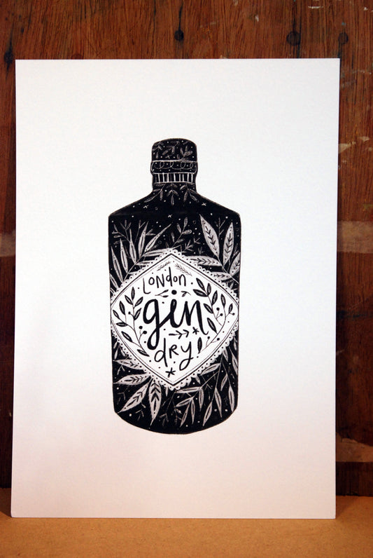 Gin Black and White Print