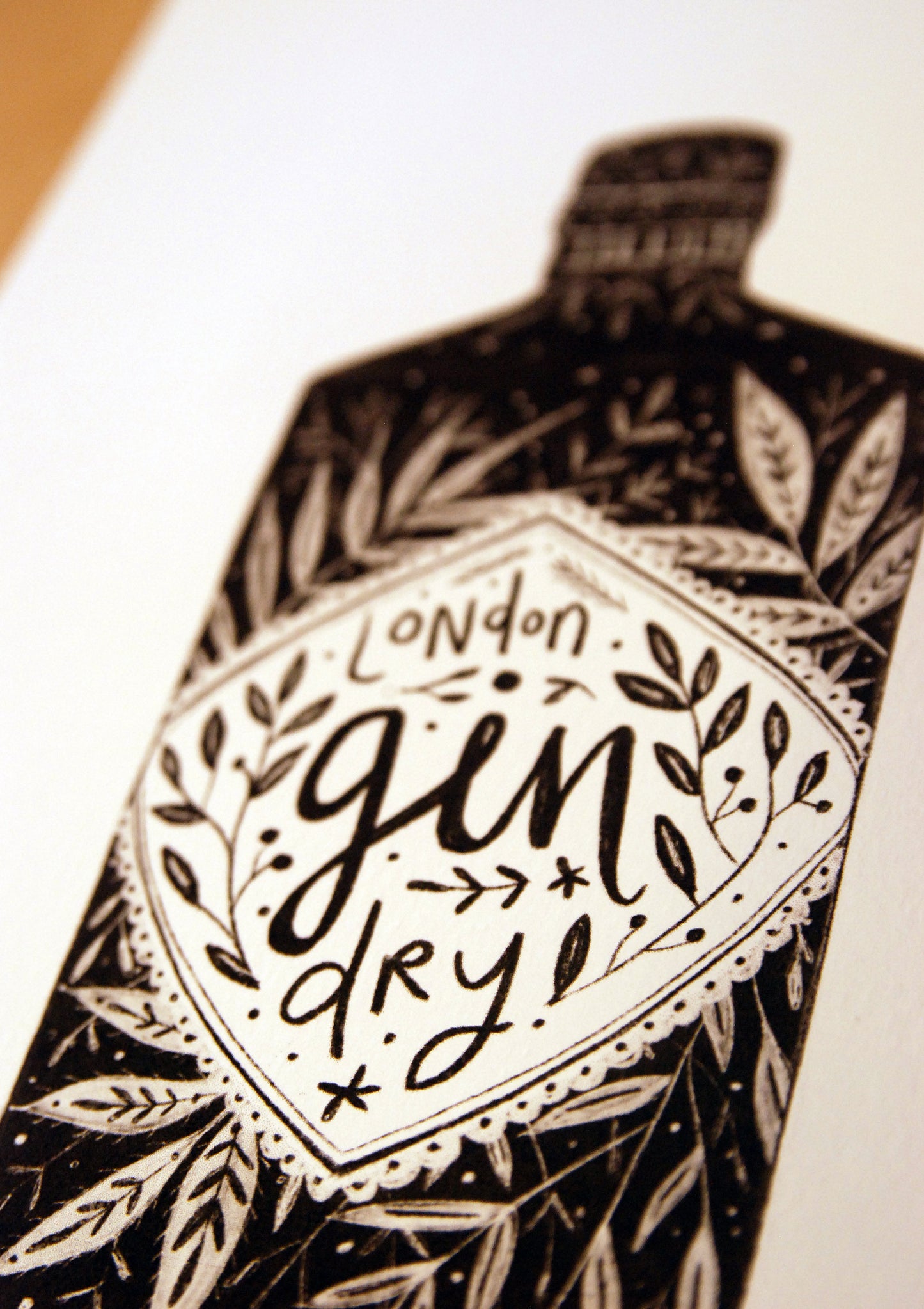 Gin Black and White Print