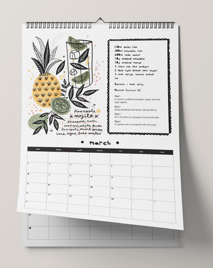 12 Page A4 Cocktail Calendar