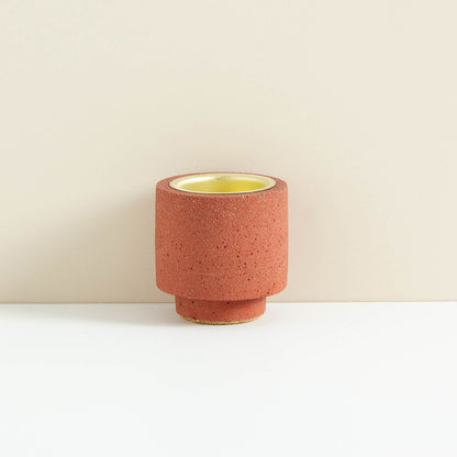 Red Jesmonite Stackable Tea Light/Candle Holder