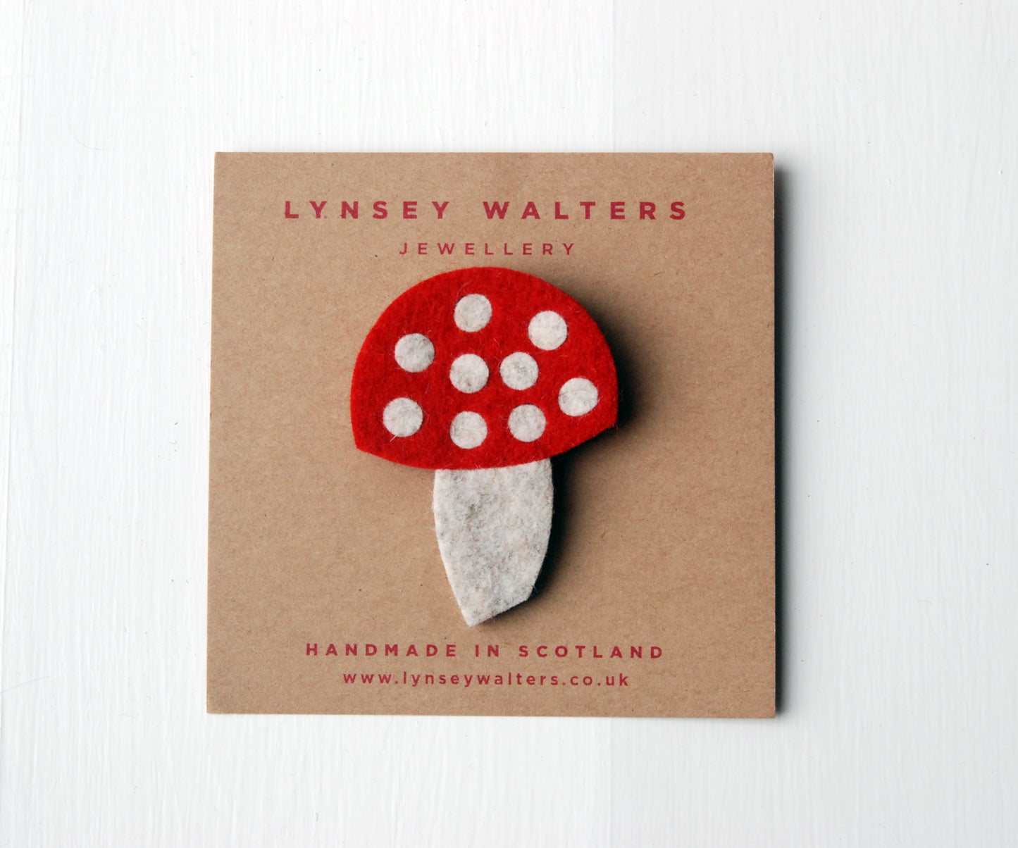 Mushroom Brooch by Lynsey Walters