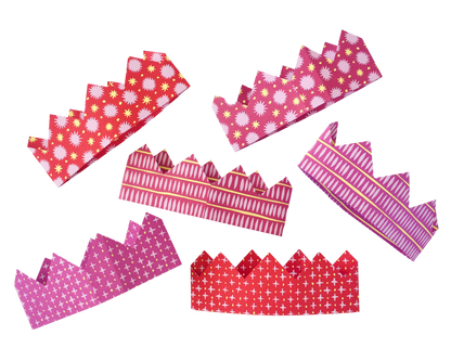 Pink Paper Crowns Box