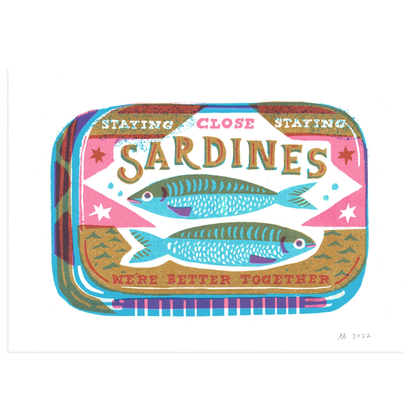 Sardines - A4 Risograph Art Print