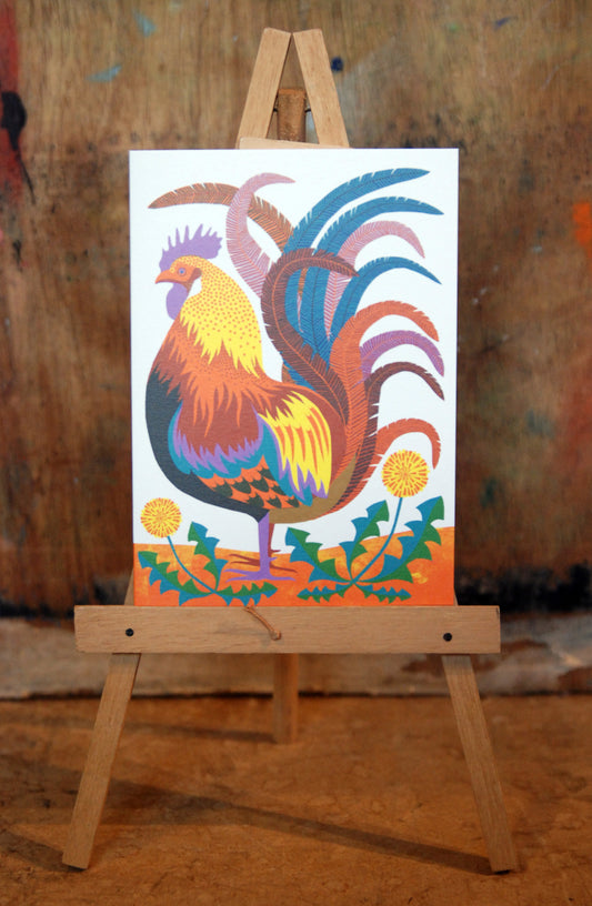 Rooster A4 Risograph Art Print
