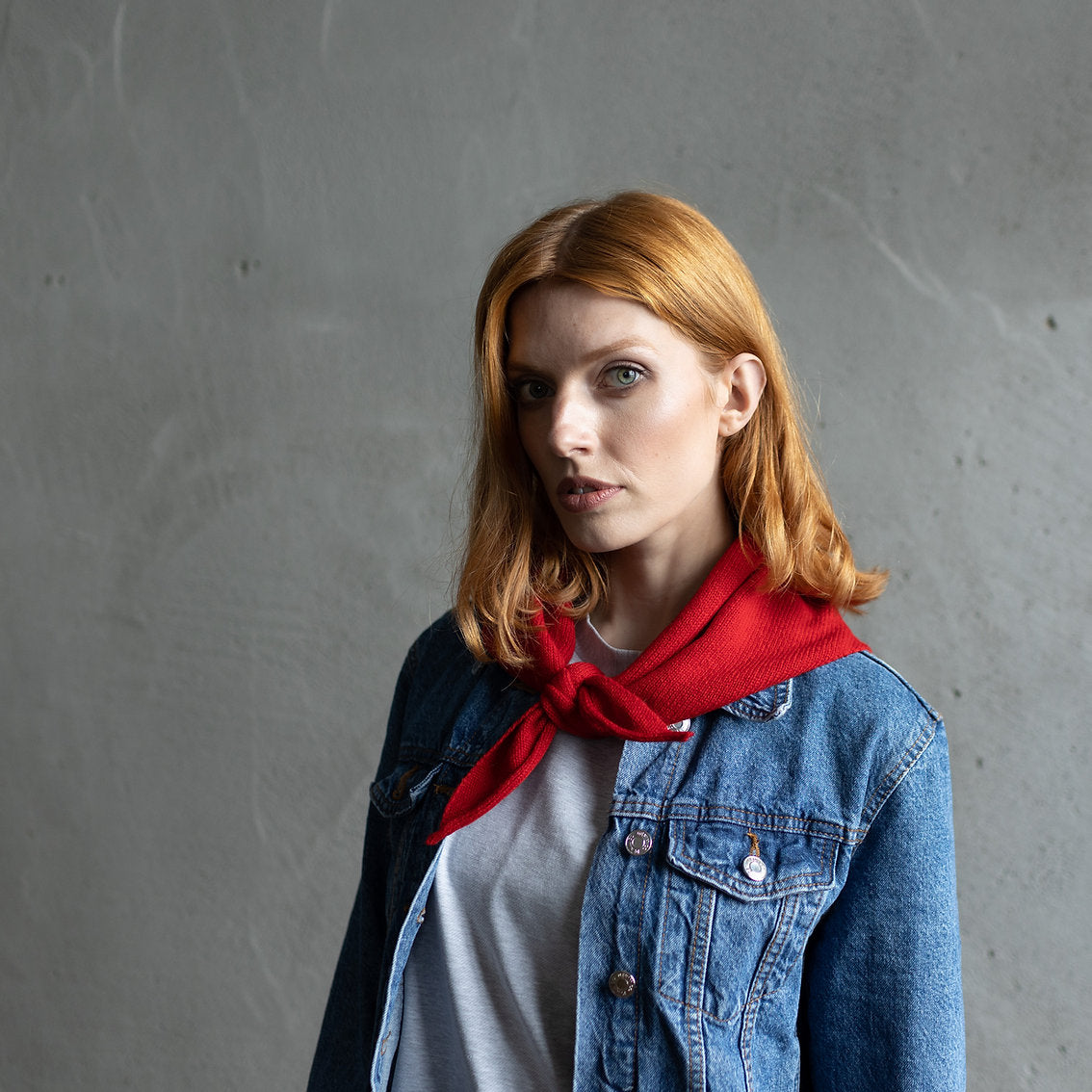 Lambswool Neckerchief in Ruby Red