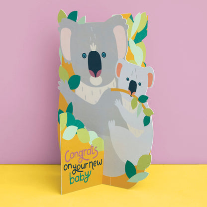 3D fold-out Koala and Joey New Baby Card