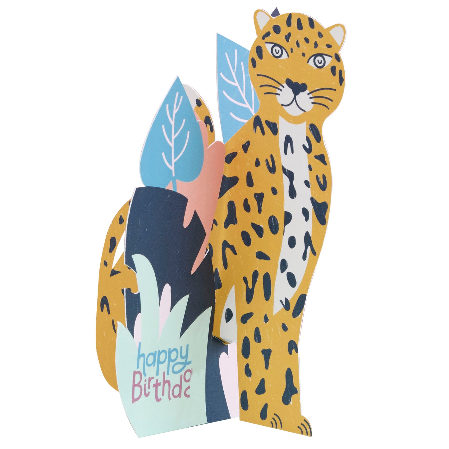 3D fold-out Leopard Birthday Card