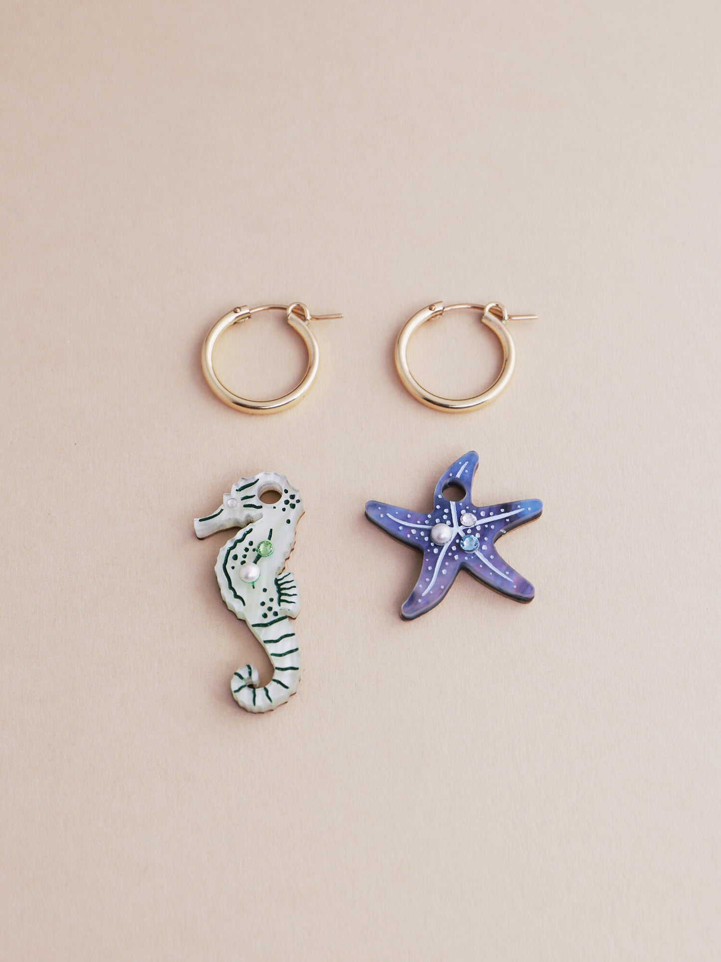 Seahorse and Starfish Hoops